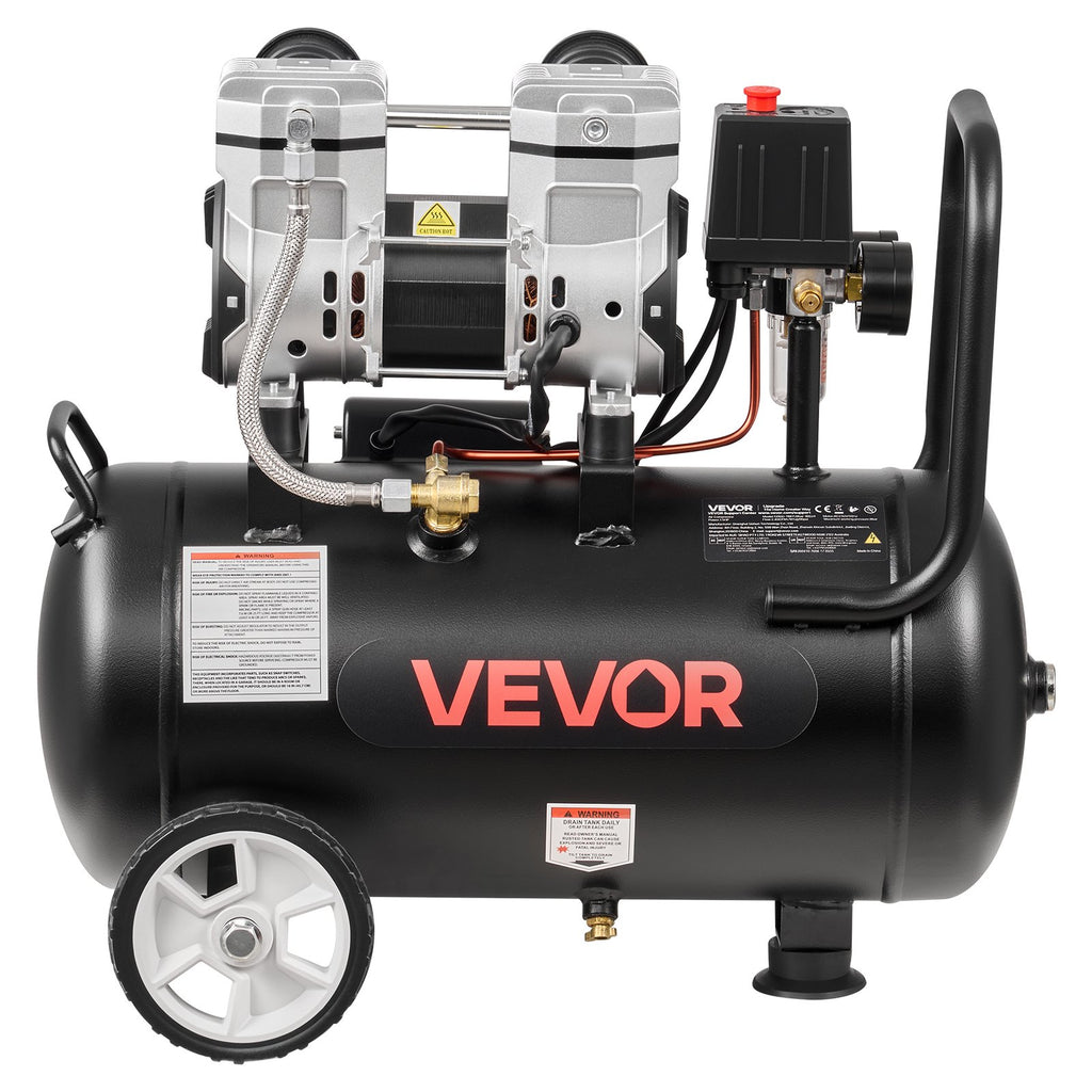 24L Air Compressor, 1.1KW Oil-Free Air Compressor Tank, 68 L/min at