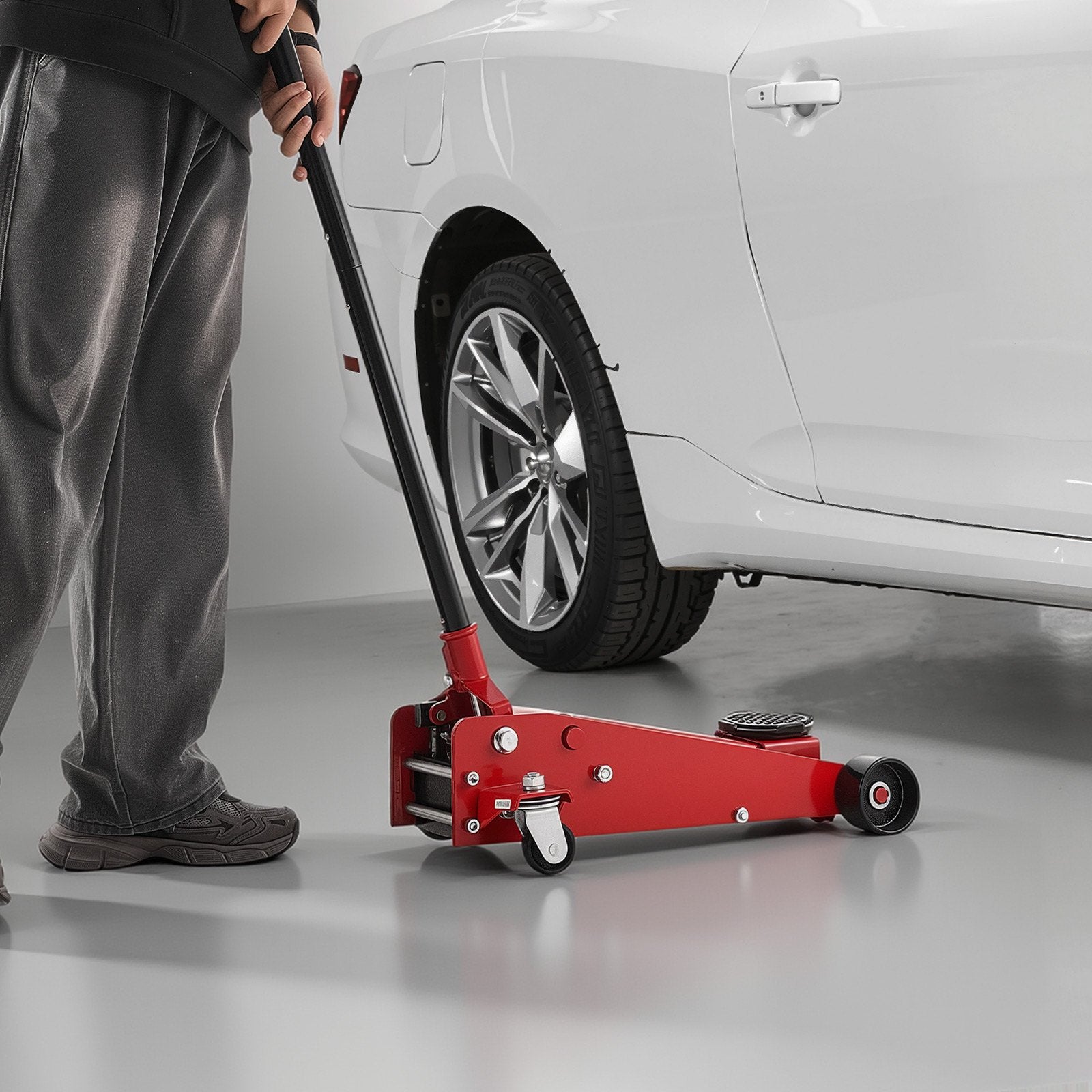 Low Profile Floor Jack, 3 Ton Capacity, Steel Racing Floor Jack with