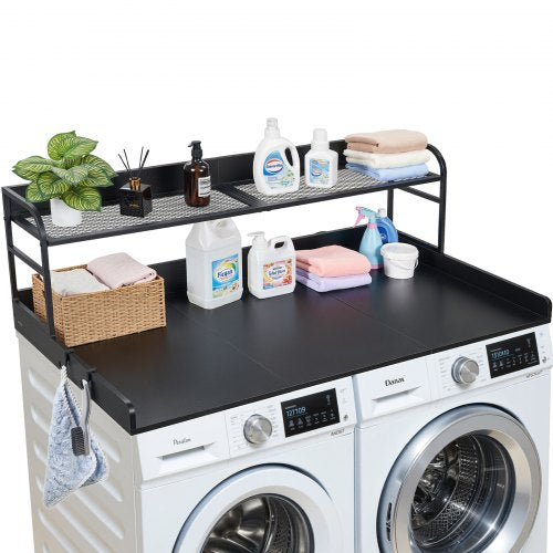Washer Dryer Countertop with Shelf, 137 x 69.9 cm Wooden Washer and