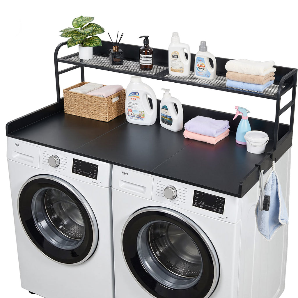 Washer Dryer Countertop with Shelf, 137 x 69.9 cm Wooden Washer and