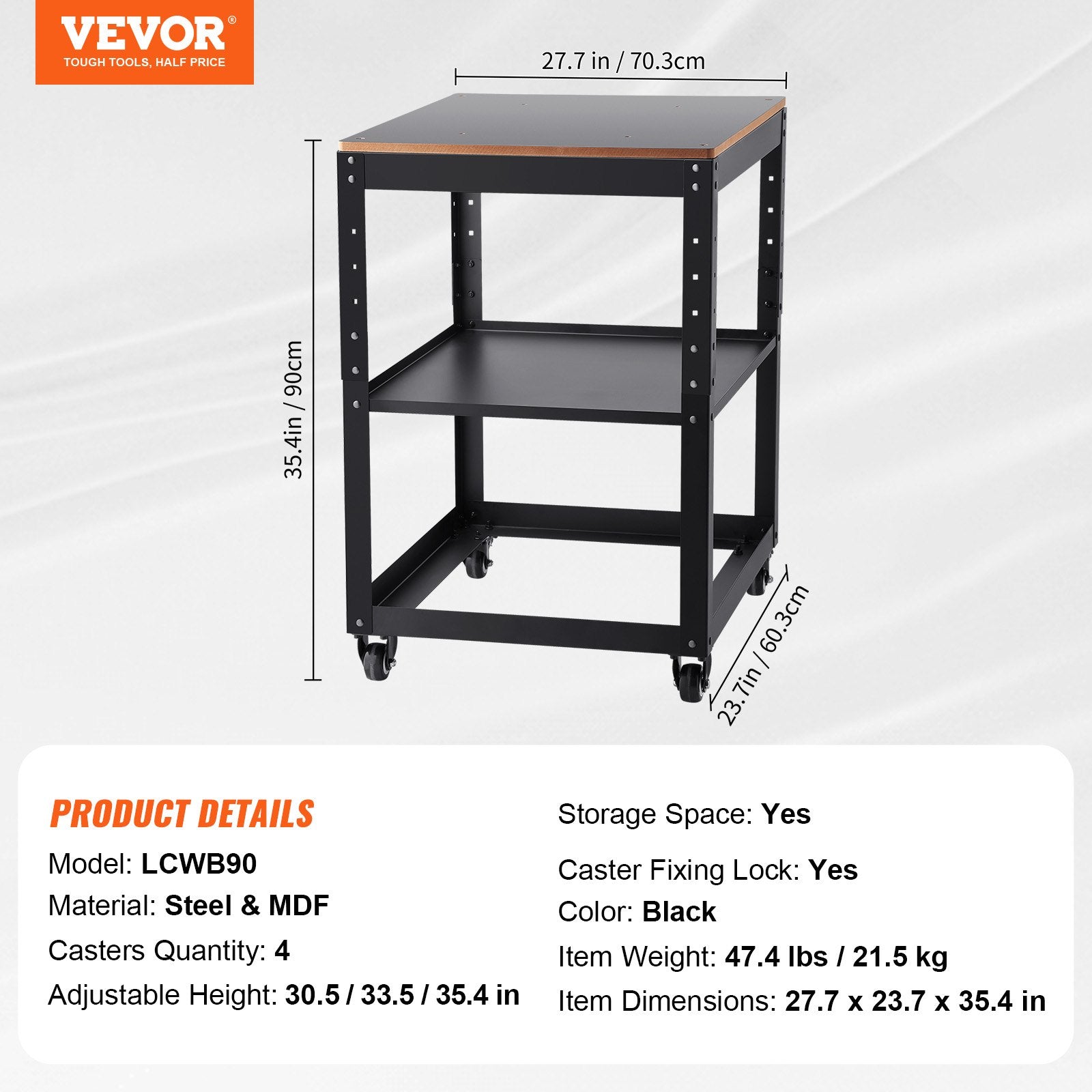Planer Stand, 100 lbs/ 45 kg heavy loads, Three-Gear Height Adjustable