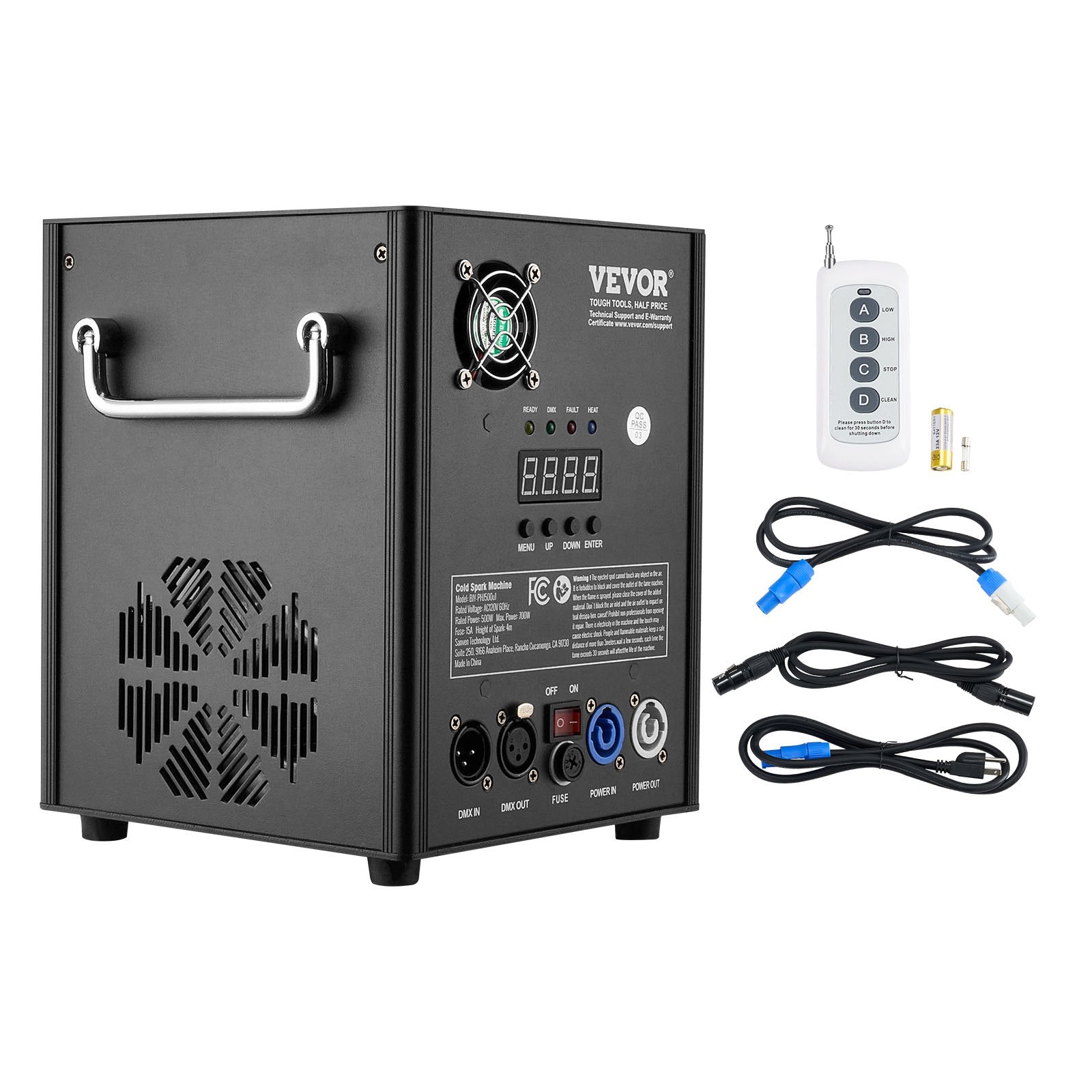 Cold Spark Machine, 500W Output Fireworks Controller, 6.6-13ft