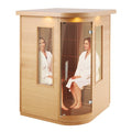 Far Infrared Wooden Sauna, Room Home Sauna Spa for 2 Person, Low EMF