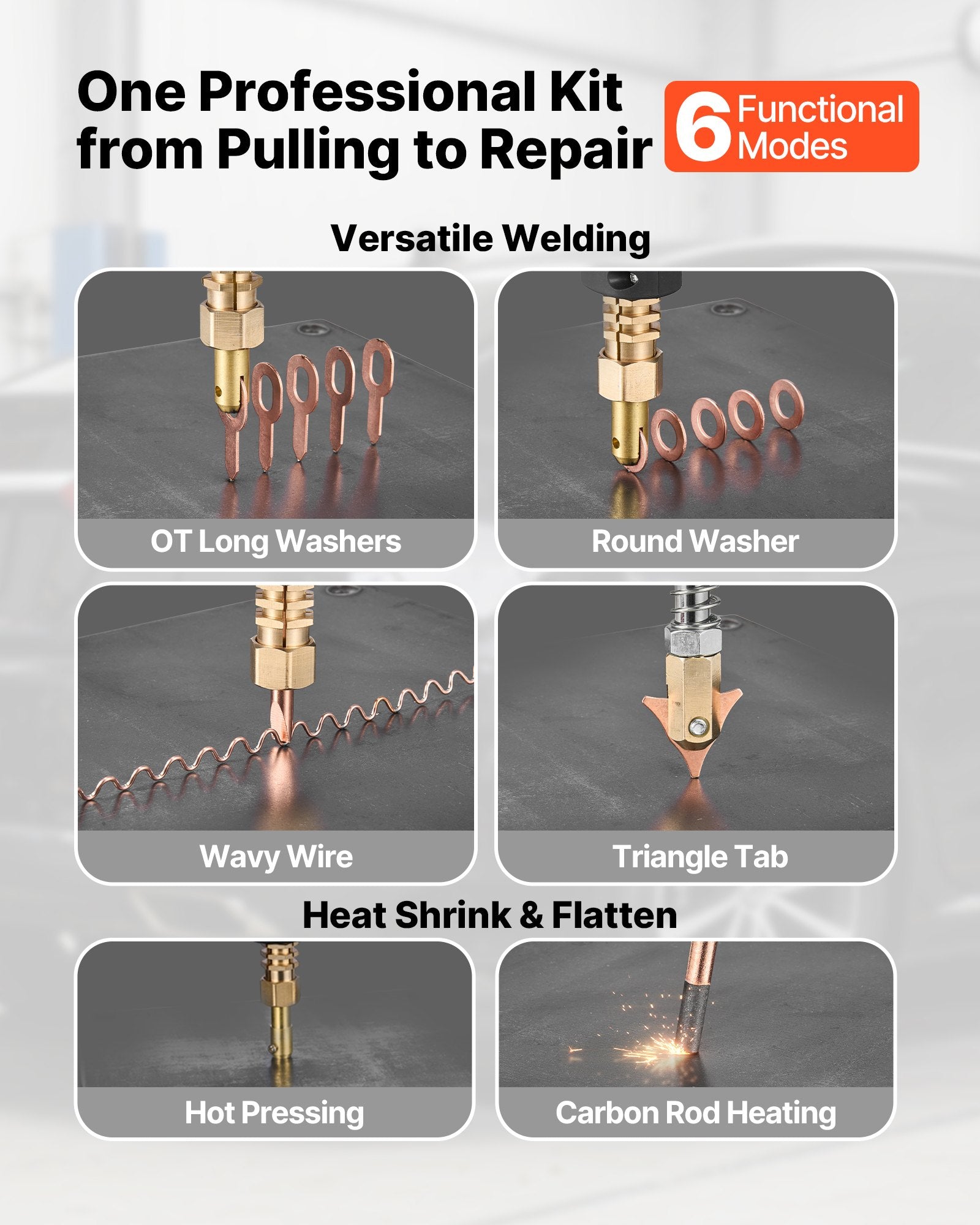 4.5KW Professional Stud Welder Dent Repair Kit with 2 Welding Guns & 6