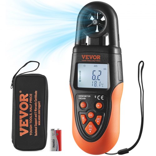 Bluetooth Handheld Anemometer, 14℉-140℉, Digital Wind Speed Meter