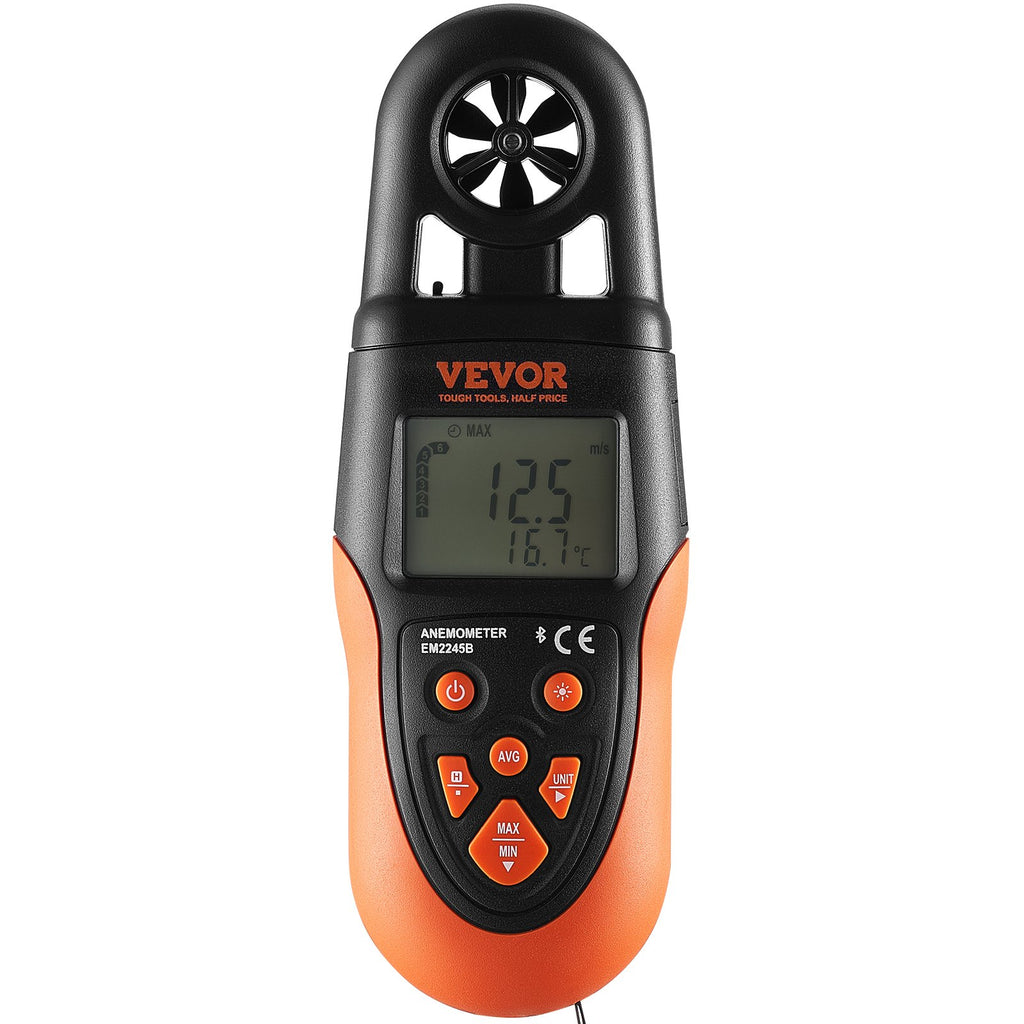 Bluetooth Handheld Anemometer, 14℉-140℉, Digital Wind Speed Meter