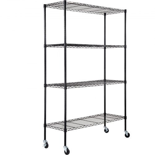 Storage Shelving Unit with Wheels, 4-Tier Adjustable, 700 lbs