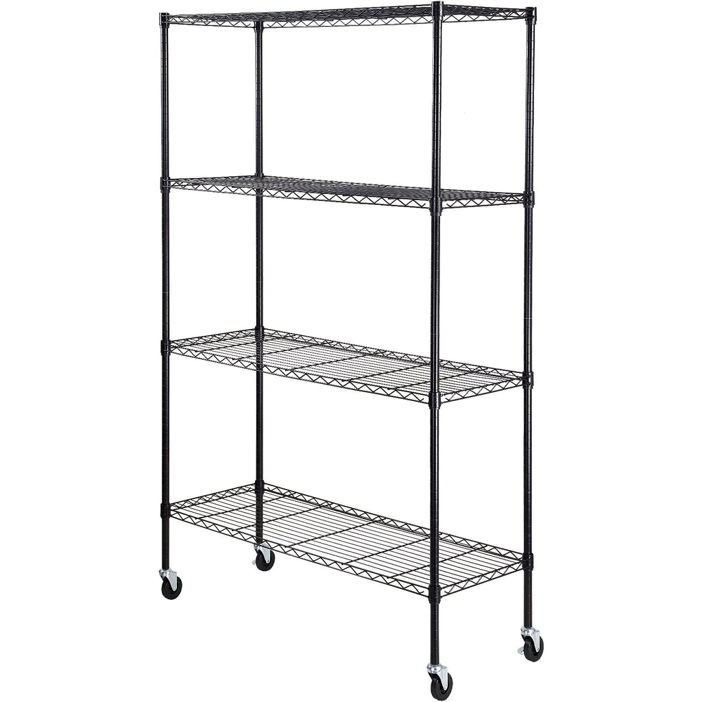 Storage Shelving Unit with Wheels, 4-Tier Adjustable, 700 lbs