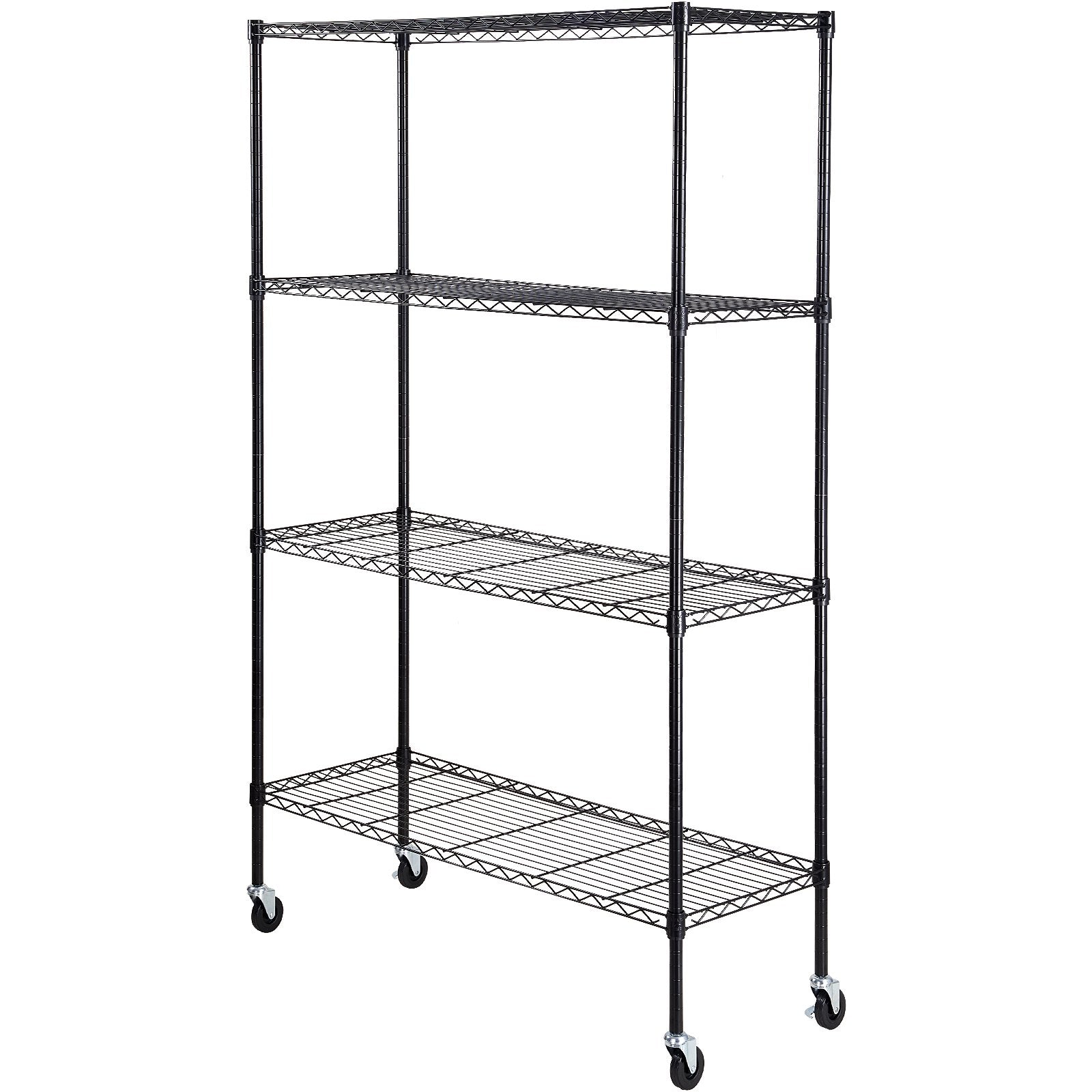 Storage Shelving Unit with Wheels, 4-Tier Adjustable, 700 lbs