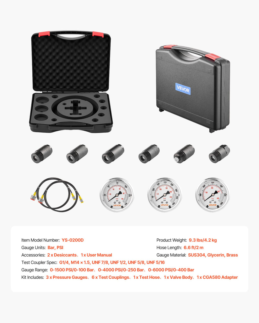Hydraulic Nitrogen Accumulator Charging Kit, All-in-One Nitrogen Fill
