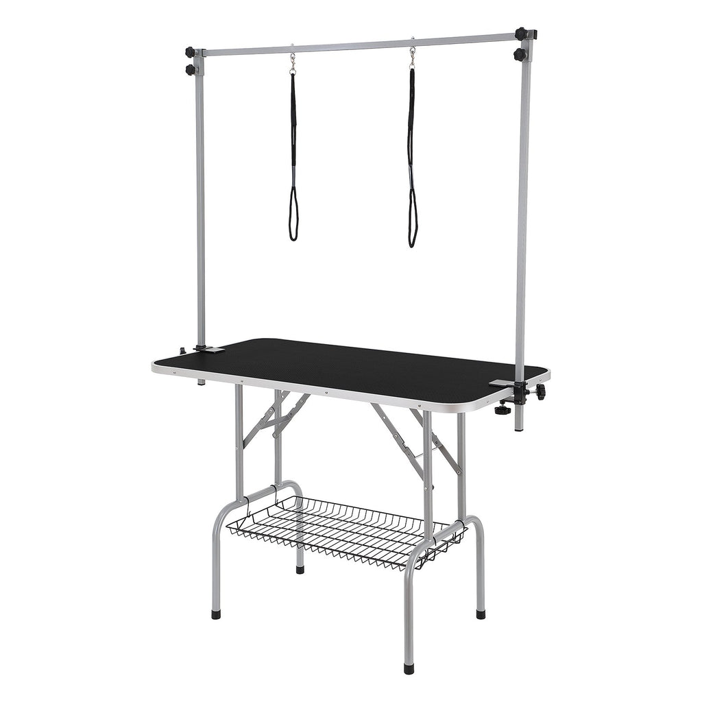 Pet Grooming Table Two Arms with Clamp, 117cm Dog Grooming Station,