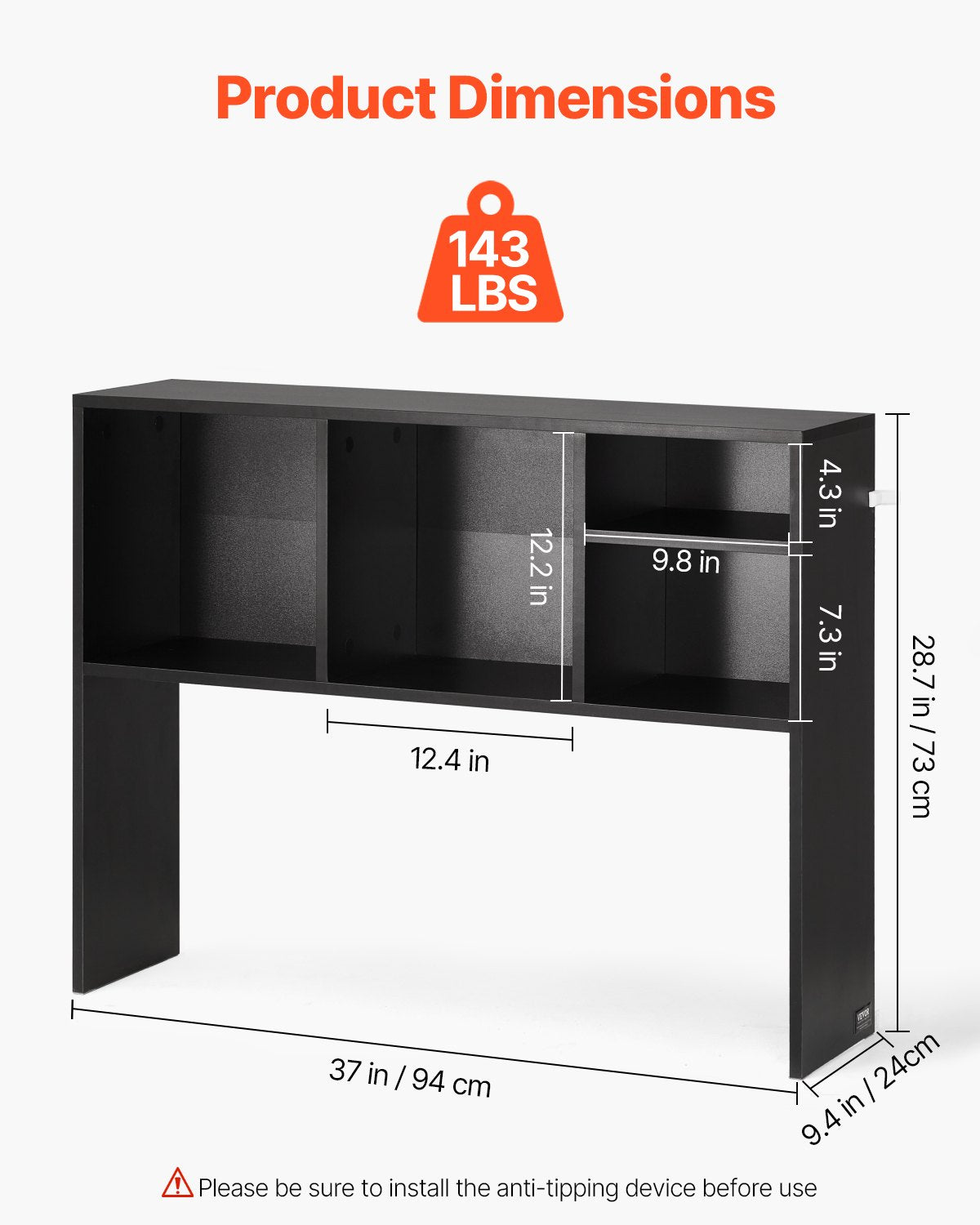 Desktop Bookshelf, 1-Tier Desktop Storage Organizer, 37 x 9.4 x 28.7