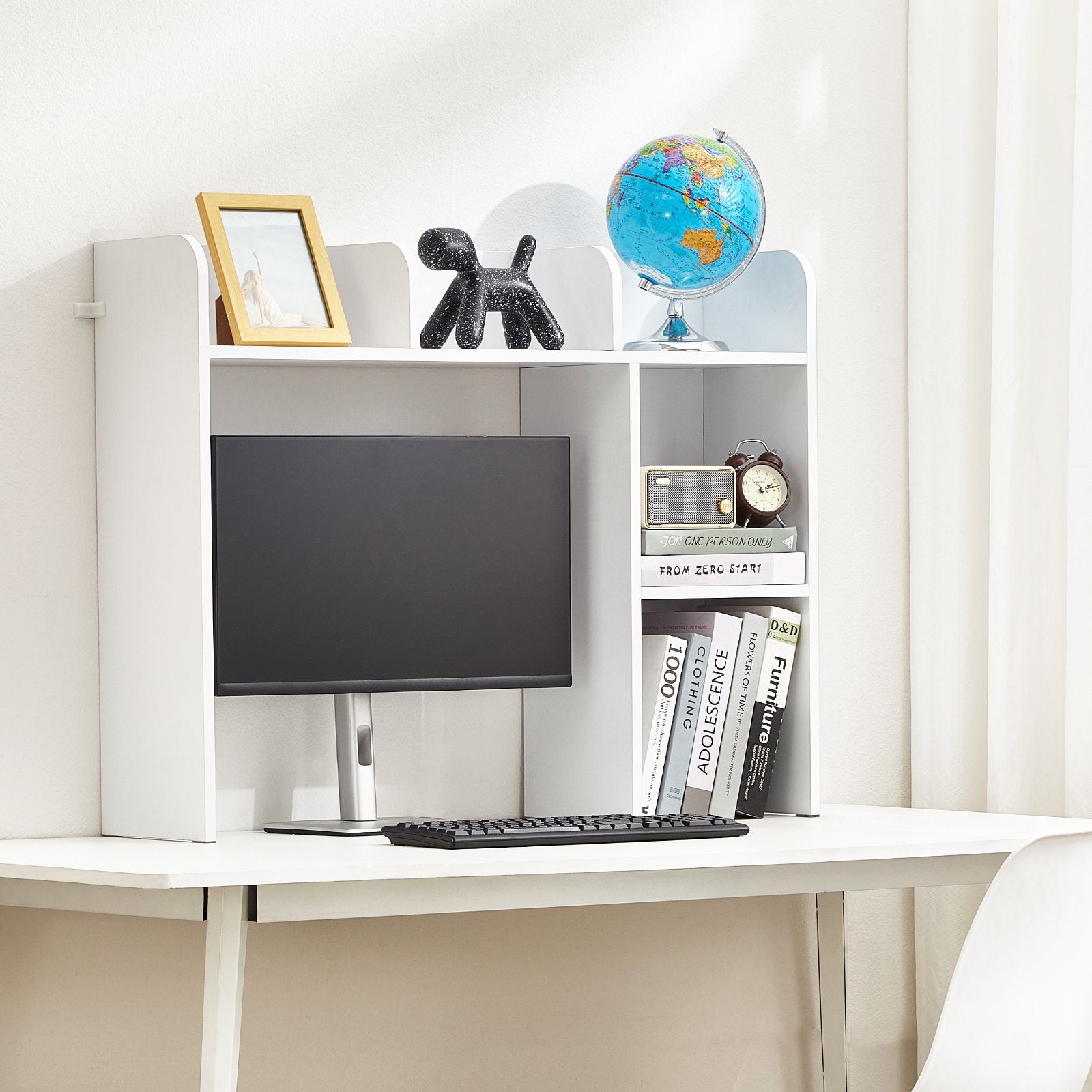 Desktop Bookshelf, 2-Tier Desktop Storage Organizer, 37.2in x 9.5in x