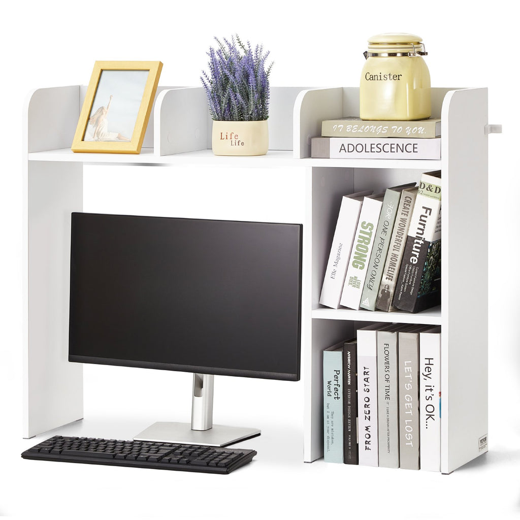 Desktop Bookshelf, 2-Tier Desktop Storage Organizer, 37.2in x 9.5in x