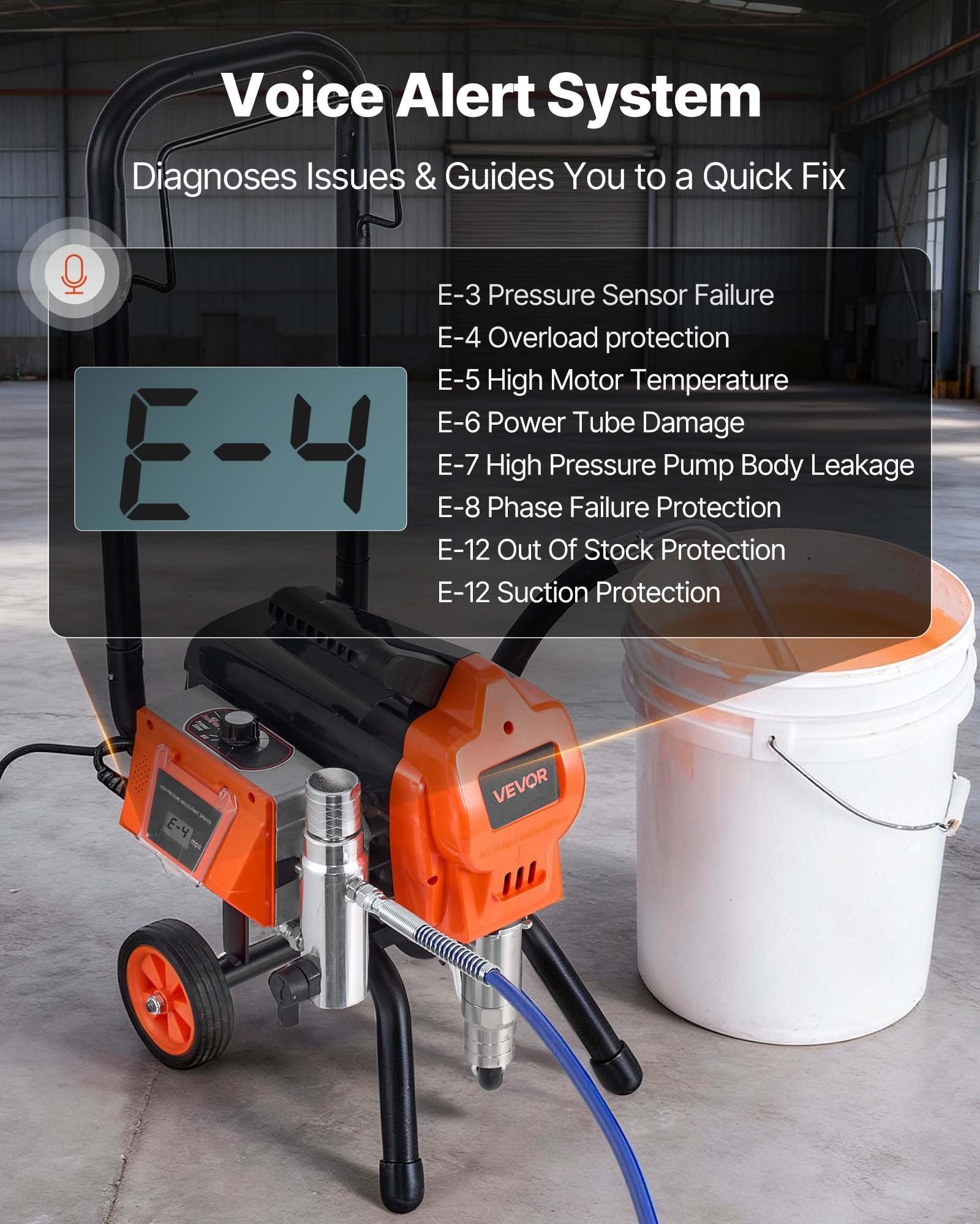 Stand Airless Paint Sprayer, 1500W, 3300PSI High Pressure Airless