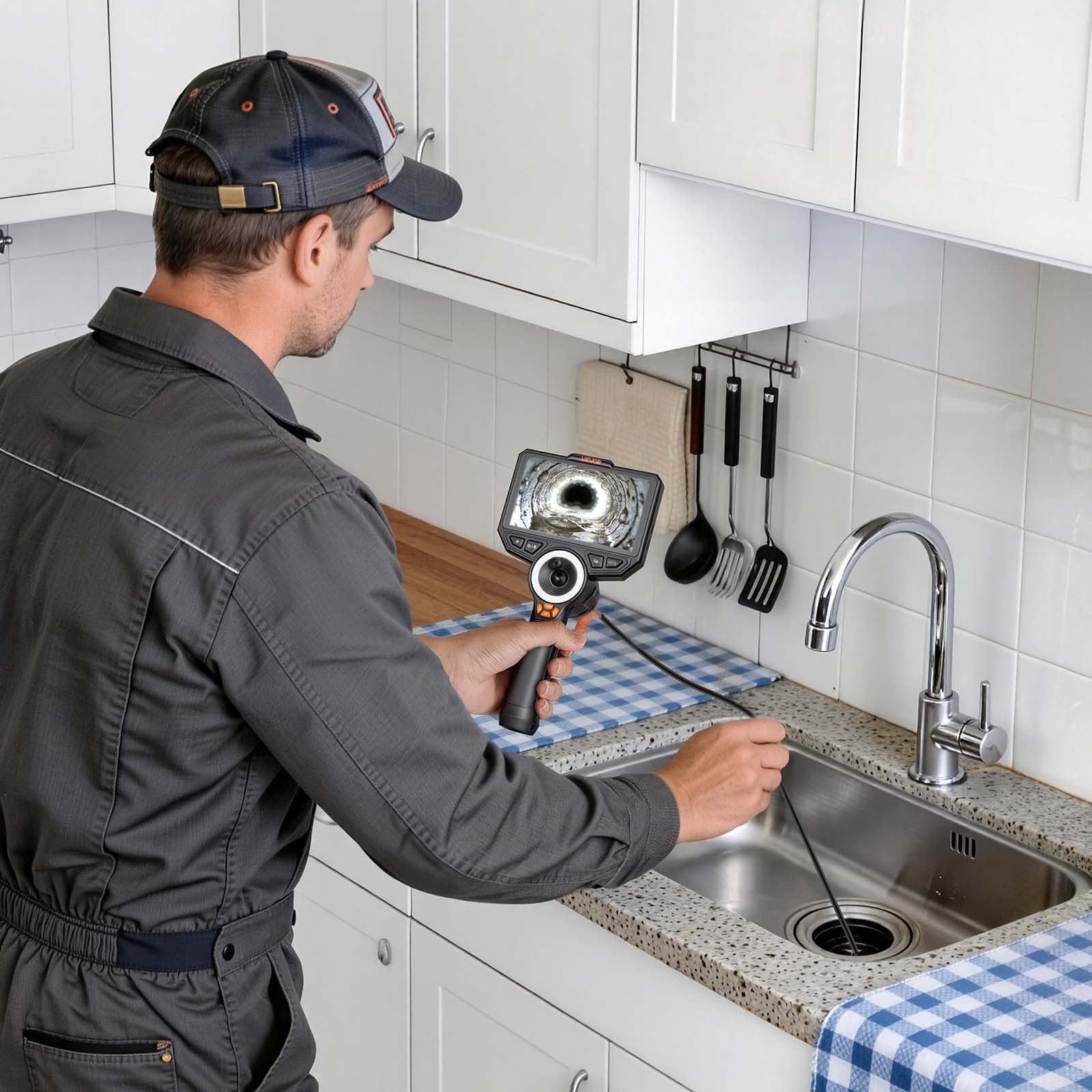 Articulating Borescope with 3.9mm Ultra Slim Lens, 4-Way 360°